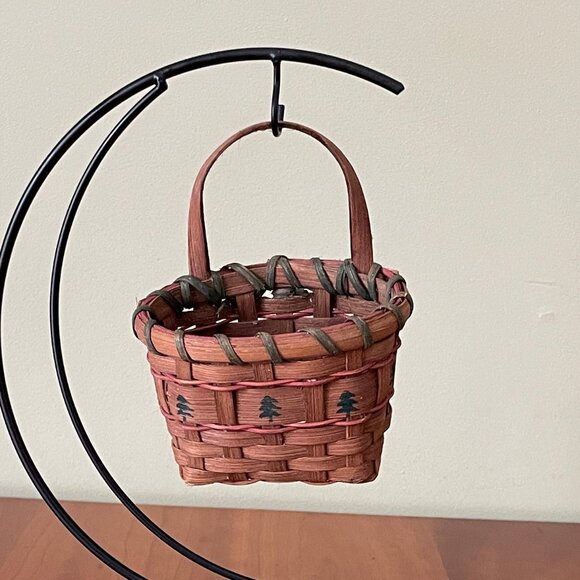 Adorable Small Woven Rustic Basket Ornament - Picture 1 of 7